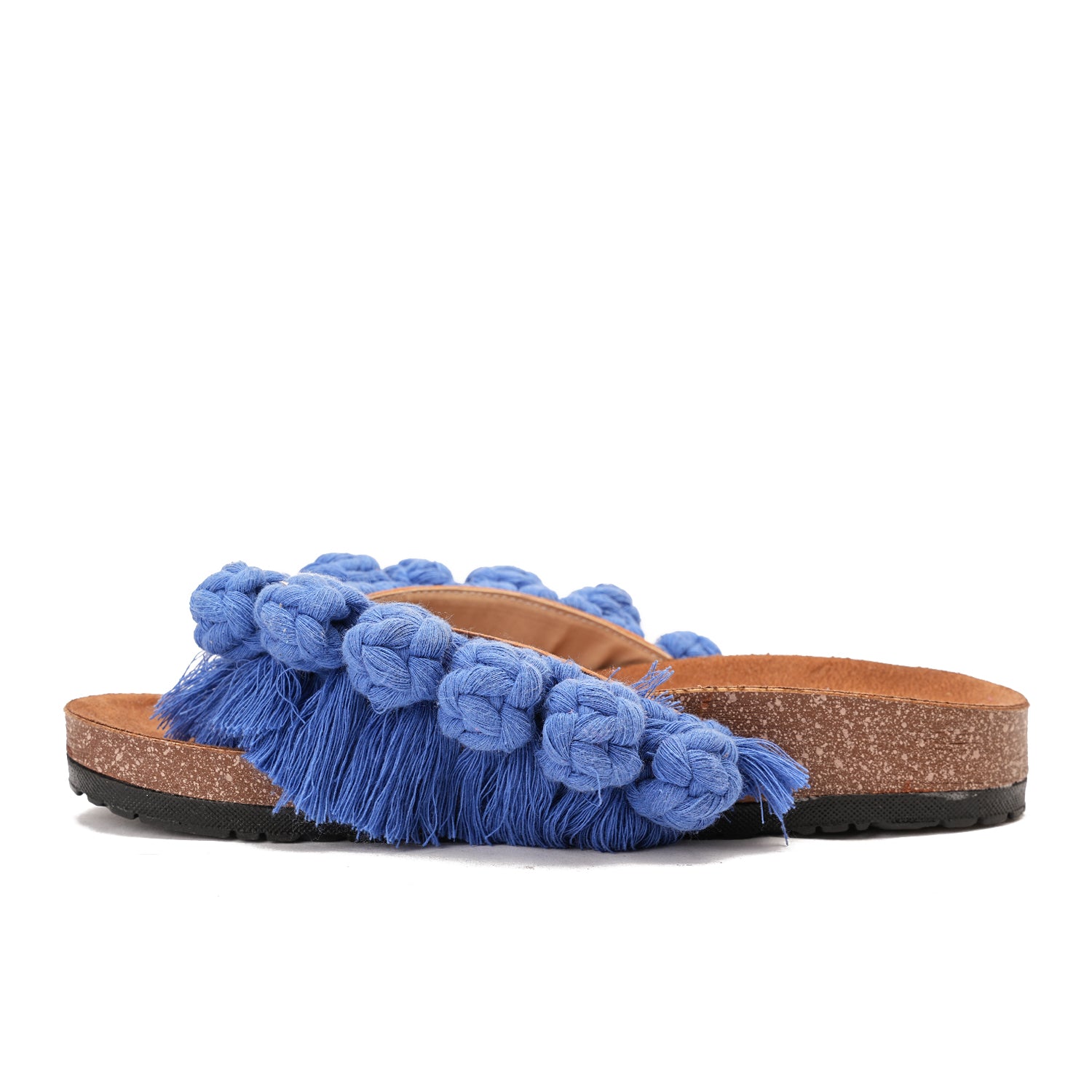 Blue Flip-flops featuring circles