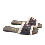 Blue Jeans colorful circular flat slipper