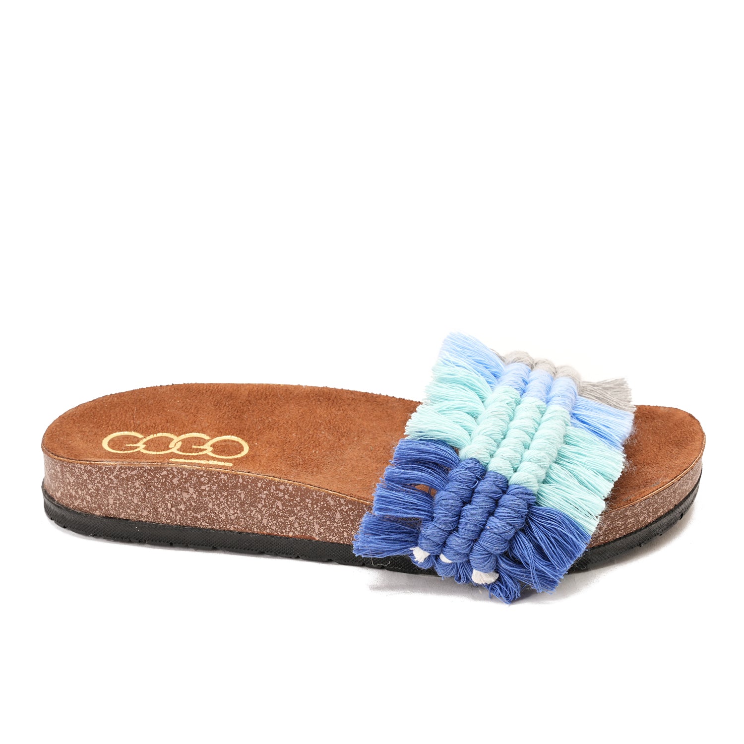 Blue Slippers with braided straps