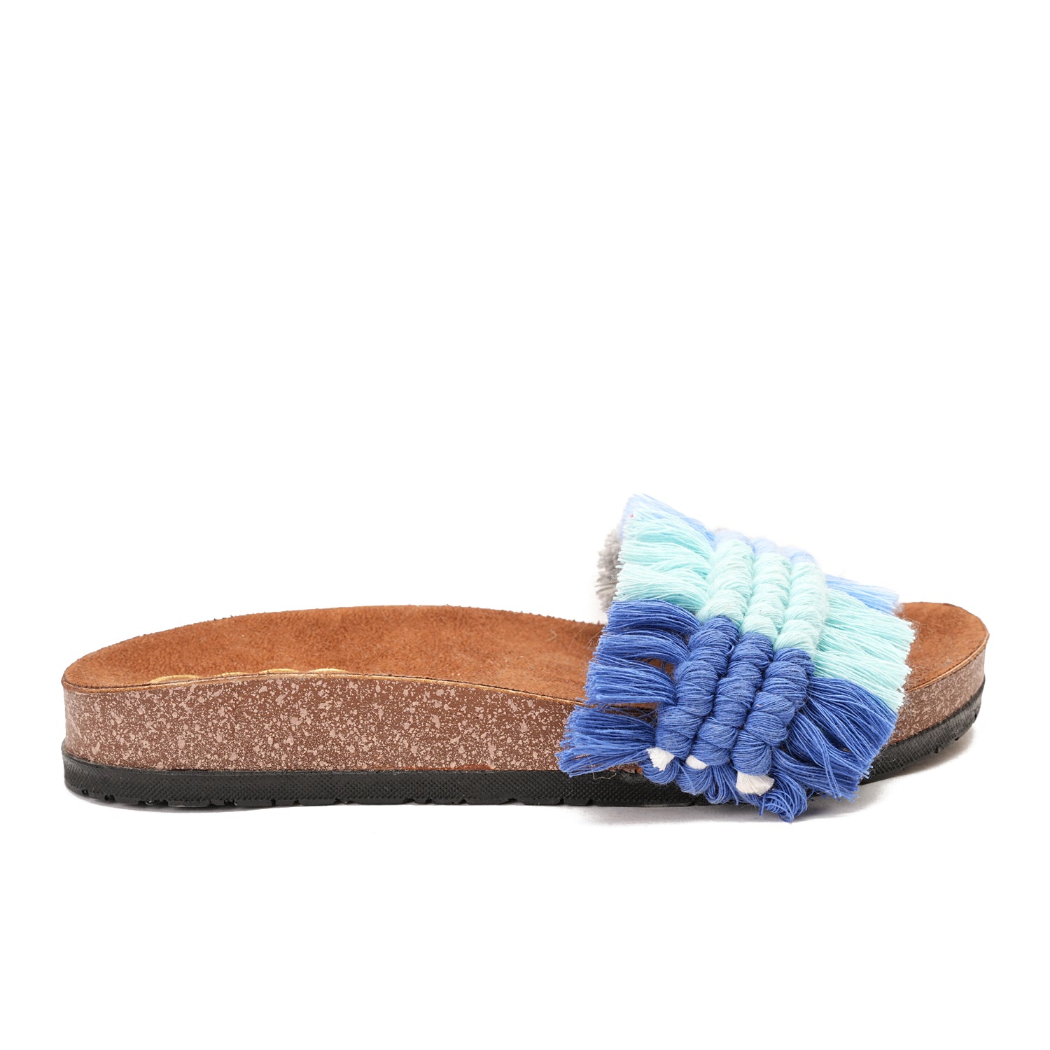 Blue Slippers with braided straps