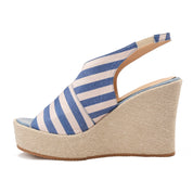Blue Women's striped high heel sandal
