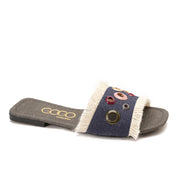 Blue Jeans colorful circular flat slipper