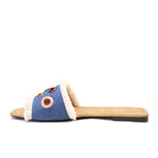 Blue colorful circular flat slipper