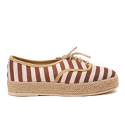 Brown Shoes with a striped design