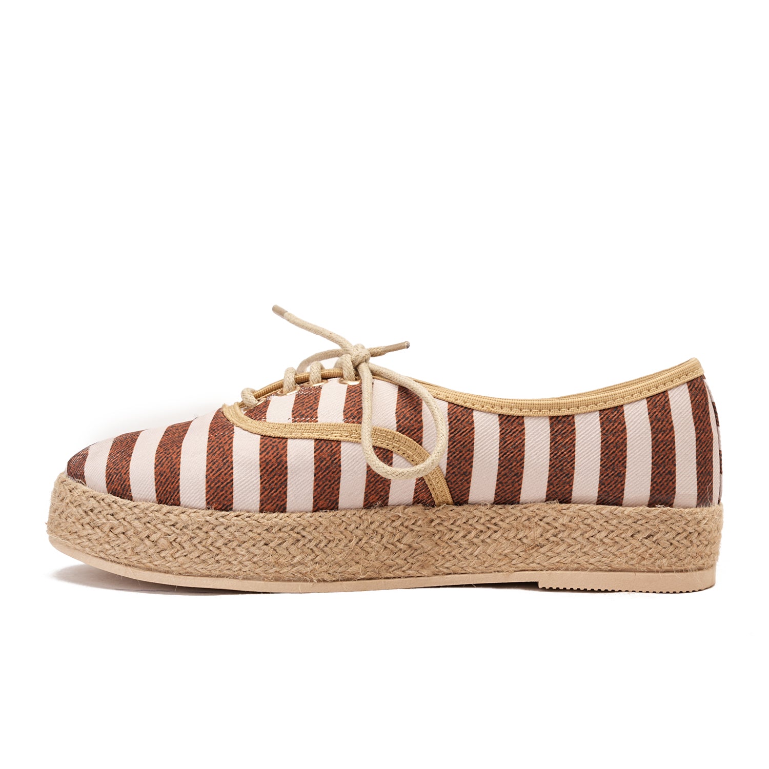 Brown Shoes with a striped design