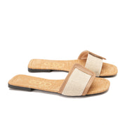  Camel Flat slides with wide strap