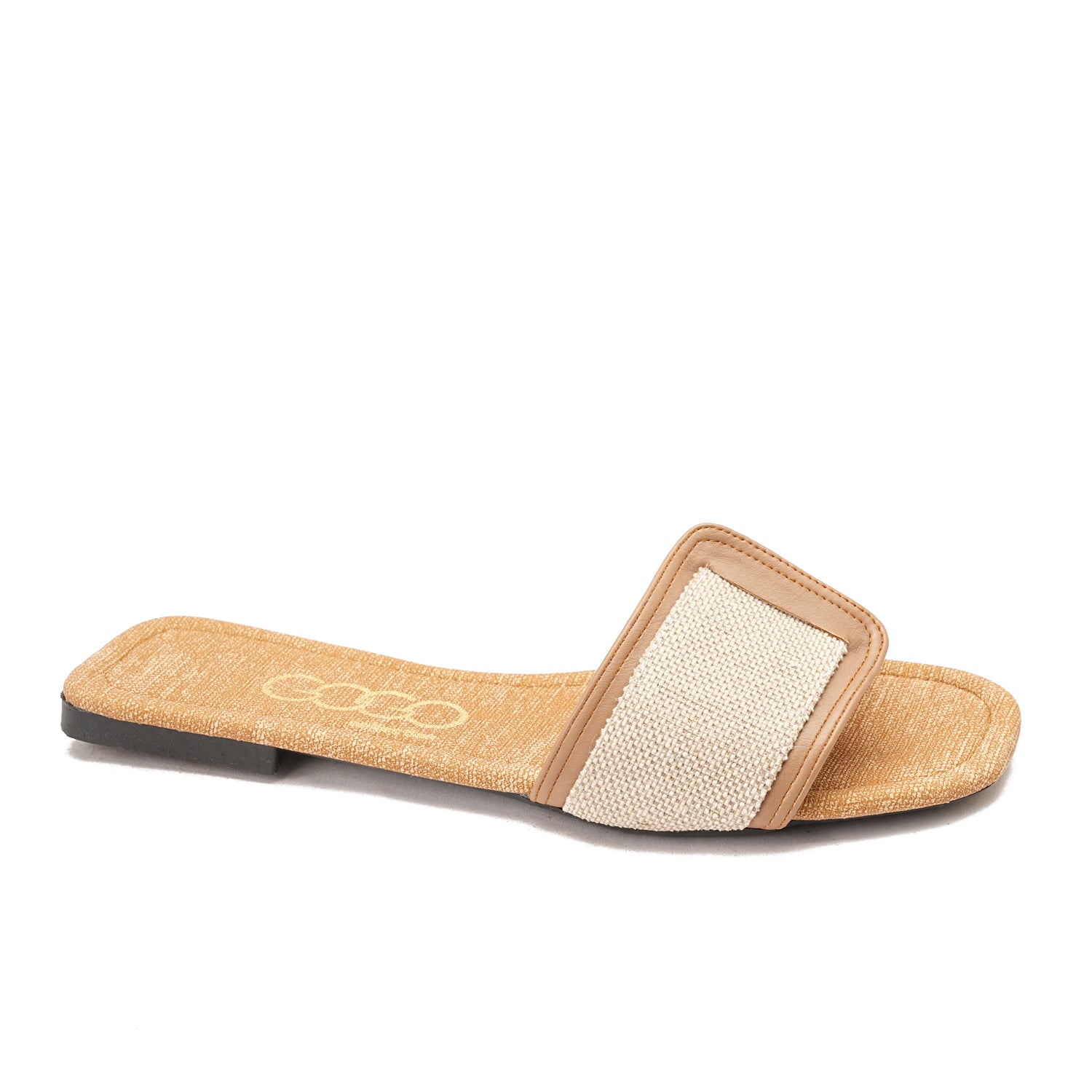  Camel Flat slides with wide strap