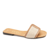 Camel Flat slides with wide strap