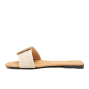  Camel Flat slides with wide strap