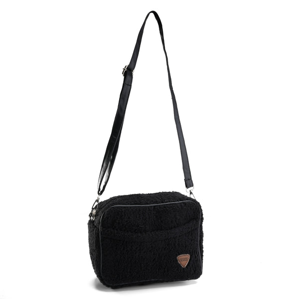 Cozy Luxe: Faux Fur Carry-All Bag - Black