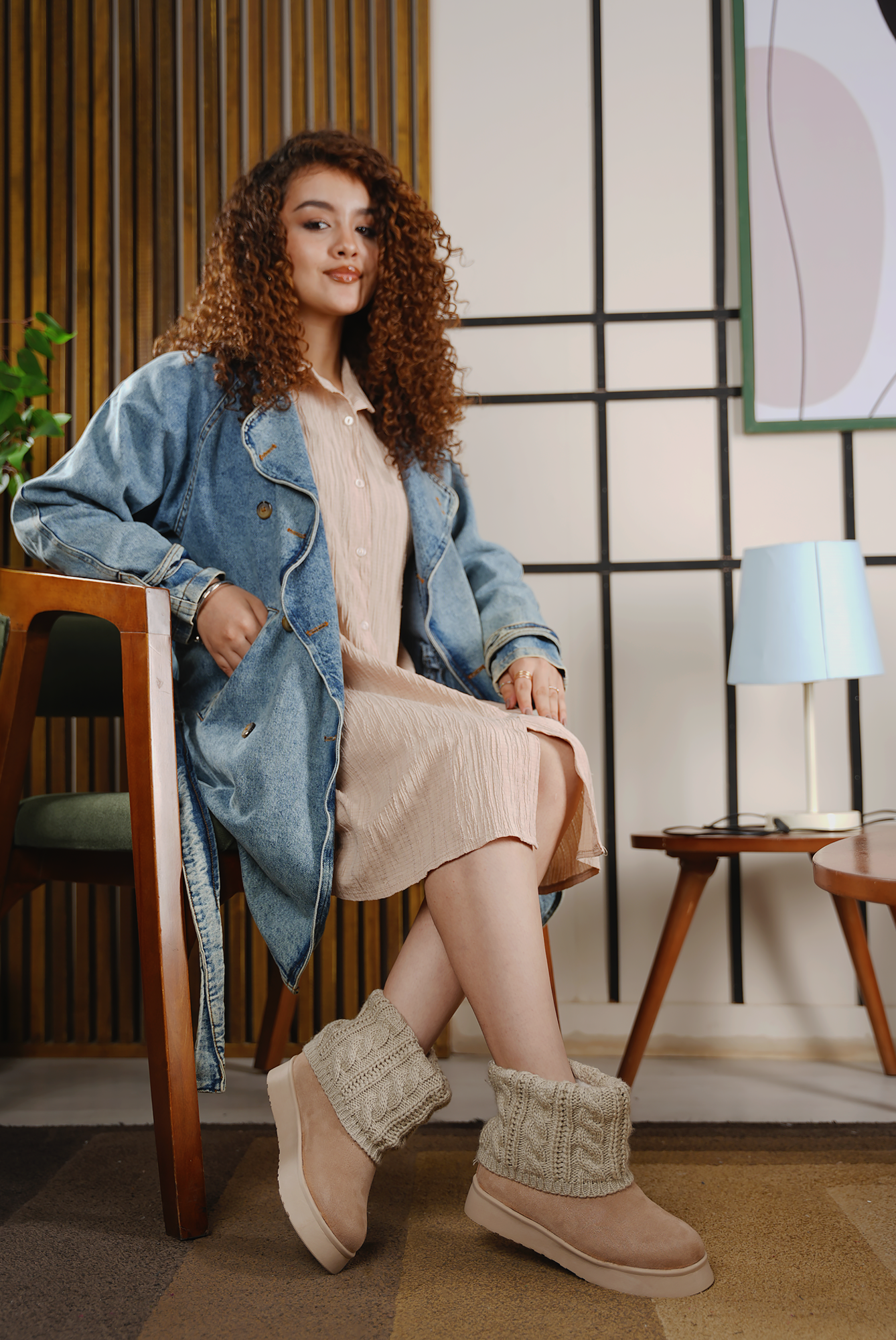 CozyCuff Boots - Cafe