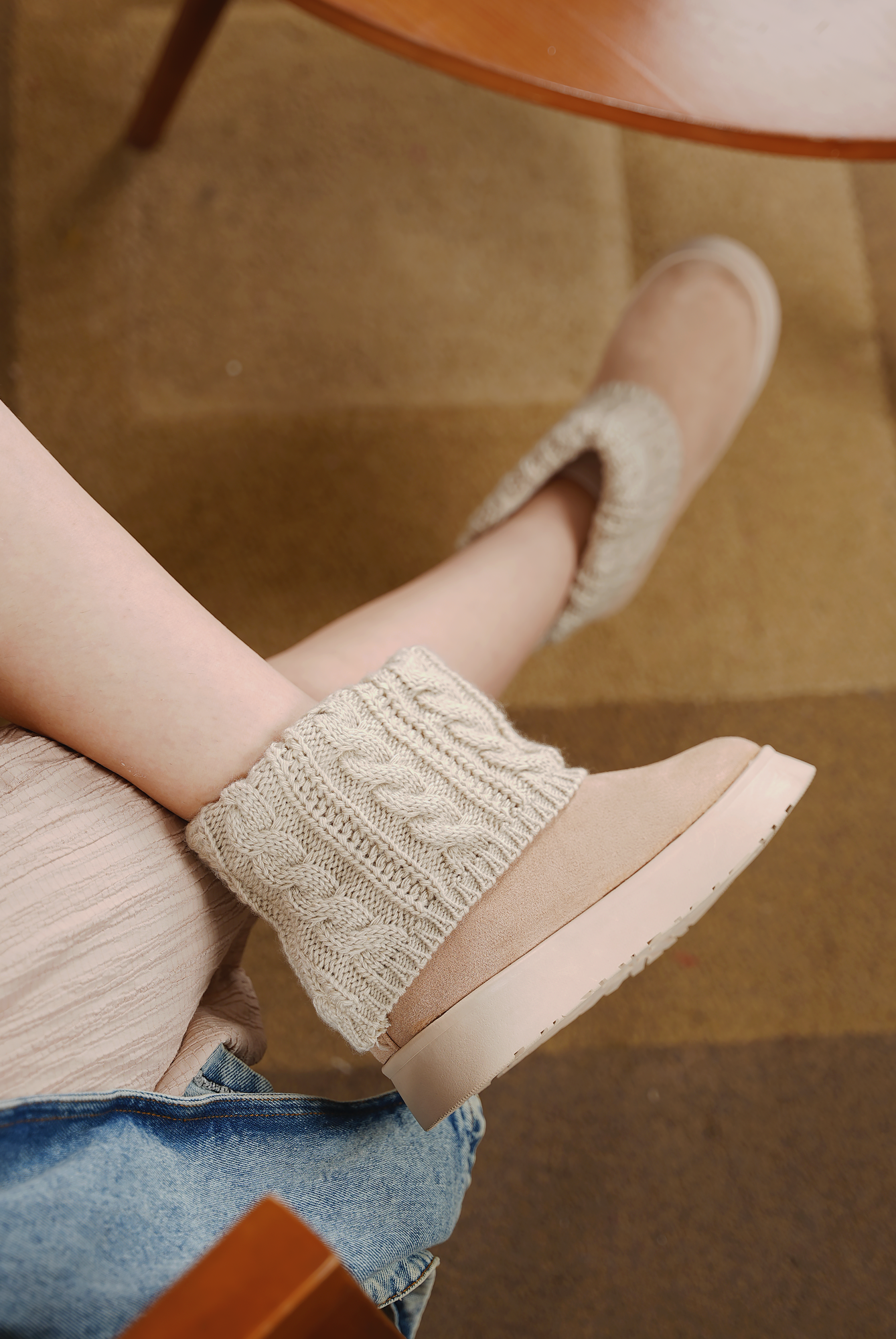 CozyCuff Boots - Cafe