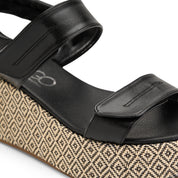 Bold Double Buckle Sandal - black