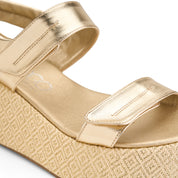 Bold Double Buckle Sandal - gold