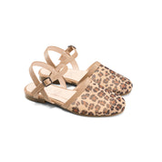 Mesh Closed-Toe Ankle Strap Flats - tiger