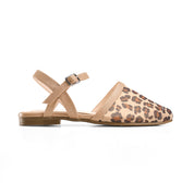 Mesh Closed-Toe Ankle Strap Flats - tiger
