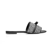 Braided Band Bow Slides - black