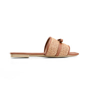 Braided Band Bow Slides - camel