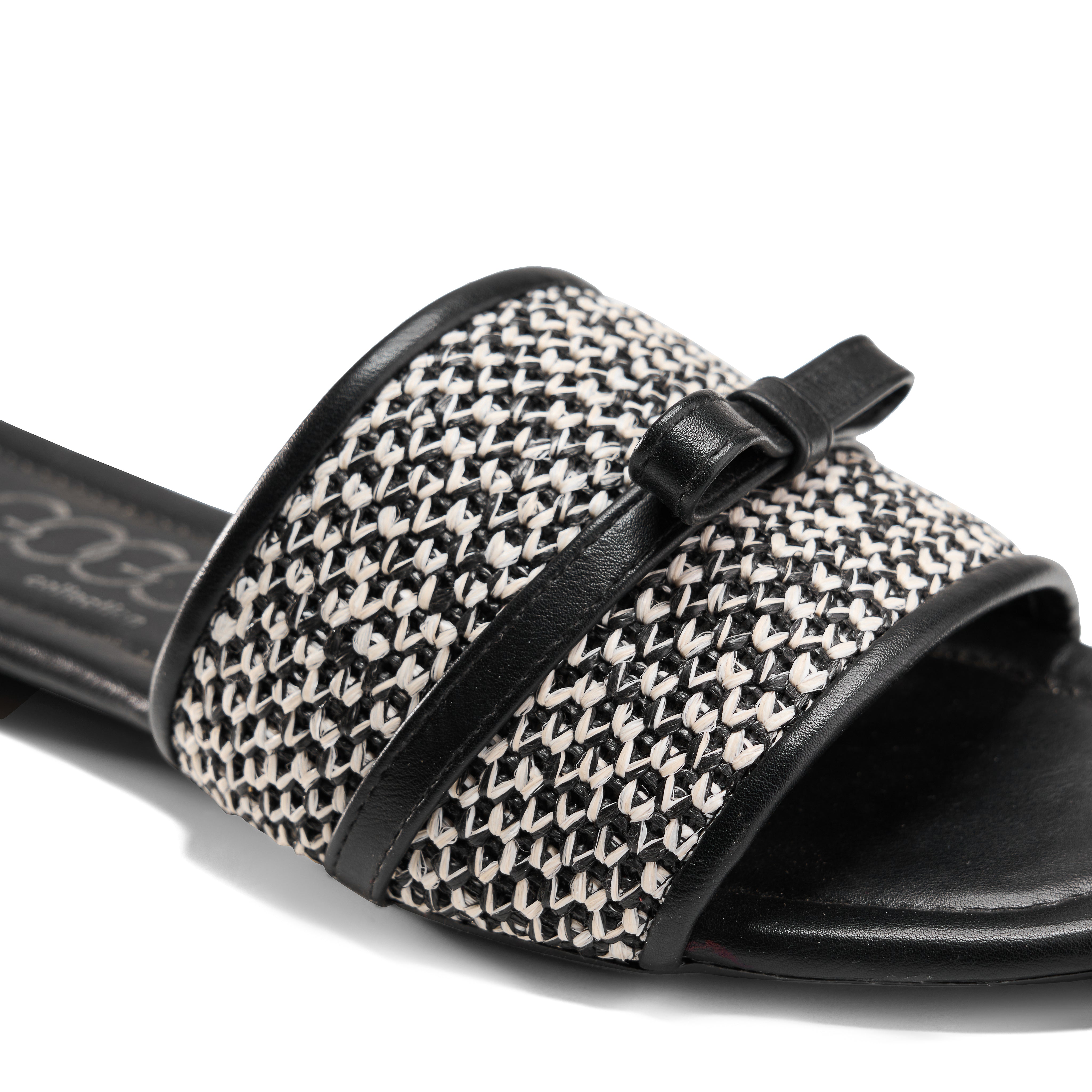 Braided Band Bow Slides - black