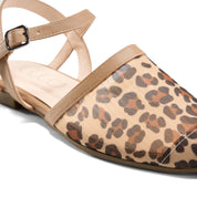 Mesh Closed-Toe Ankle Strap Flats - tiger