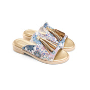 Ornate Eyelet Pointed Pumps - Gold