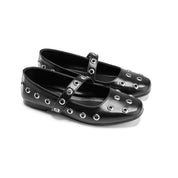 Textured Wide Strap Flat Slides - Black
