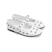 Textured Wide Strap Flat Slides - White