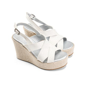 Dual Strap Textured Sole Edge Slides - White