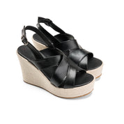 Dual Strap Textured Sole Edge Slides - black