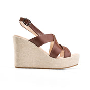 Dual Strap Textured Sole Edge Slides - Brown