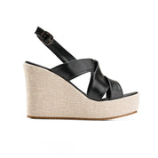 Dual Strap Textured Sole Edge Slides - black