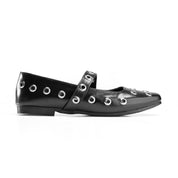 Textured Wide Strap Flat Slides - Black