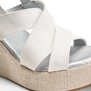Dual Strap Textured Sole Edge Slides - White