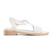 Cut-Out Pattern Open Toe Sandals - white