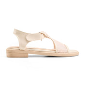 Cut-Out Pattern Open Toe Sandals - Beige