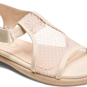 Cut-Out Pattern Open Toe Sandals - Beige
