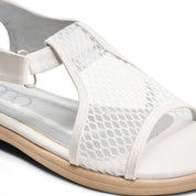 Cut-Out Pattern Open Toe Sandals - white