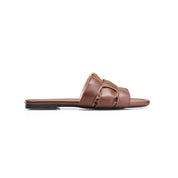 Twisted Strap Flat - Brown