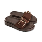 Tactile Grip Wide Strap - Brown