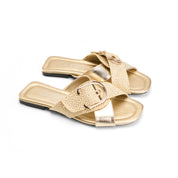 Textured Raw Edge Flatform - Gold