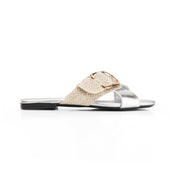 Textured Raw Edge Flatform - Silver