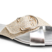 Textured Raw Edge Flatform - Silver