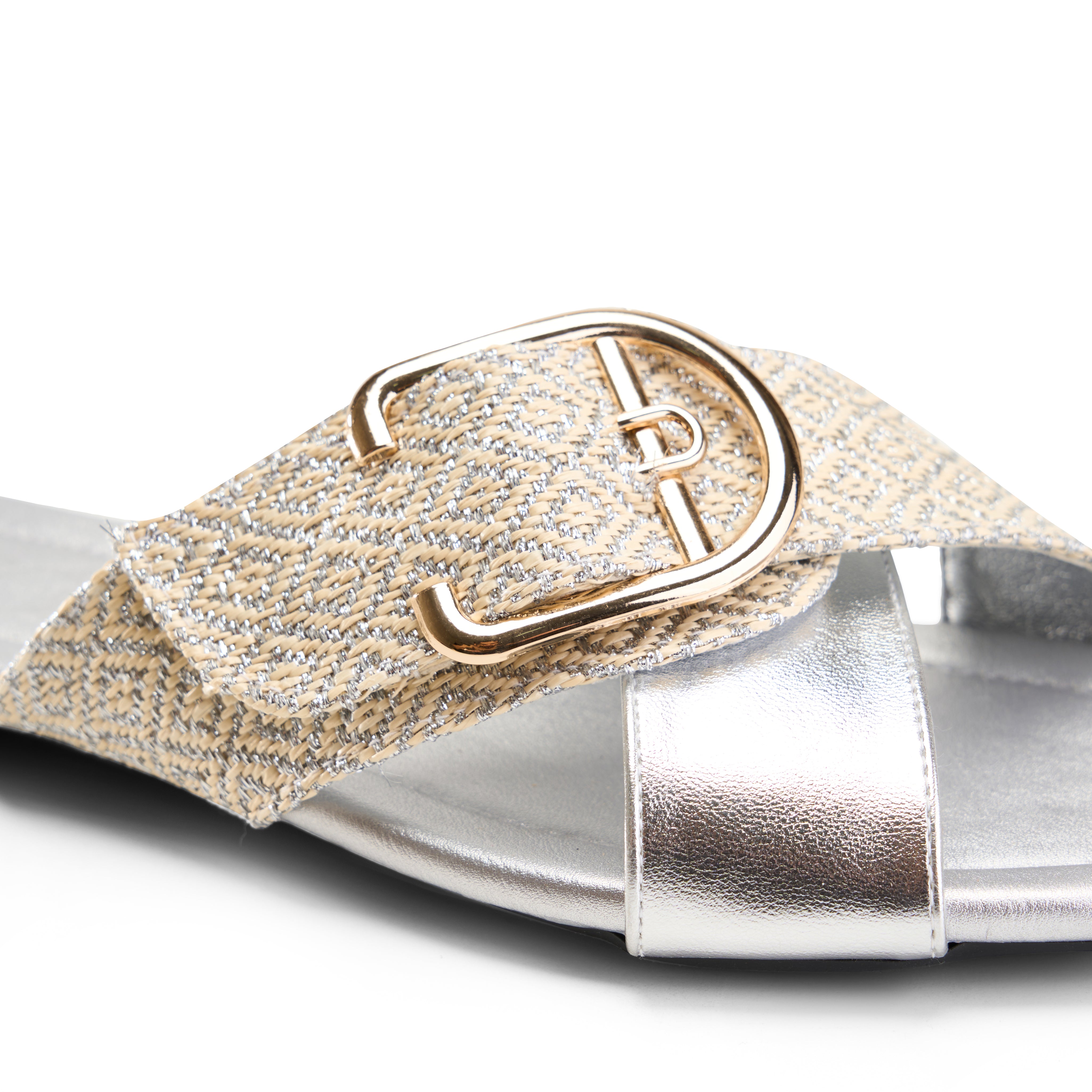 Textured Raw Edge Flatform - Silver