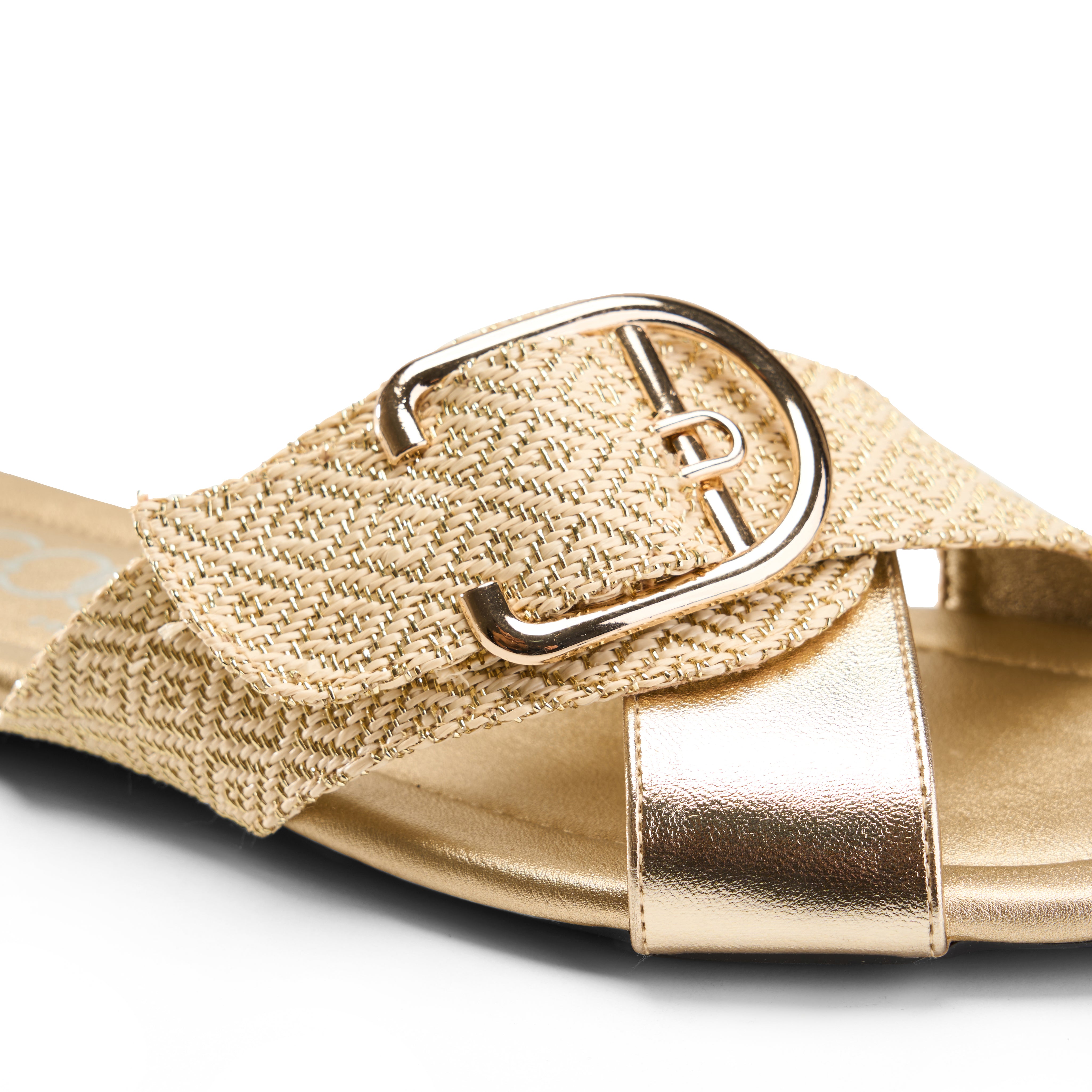 Textured Raw Edge Flatform - Gold