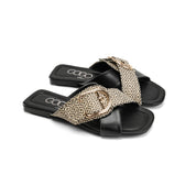 Textured Raw Edge Flatform - Black