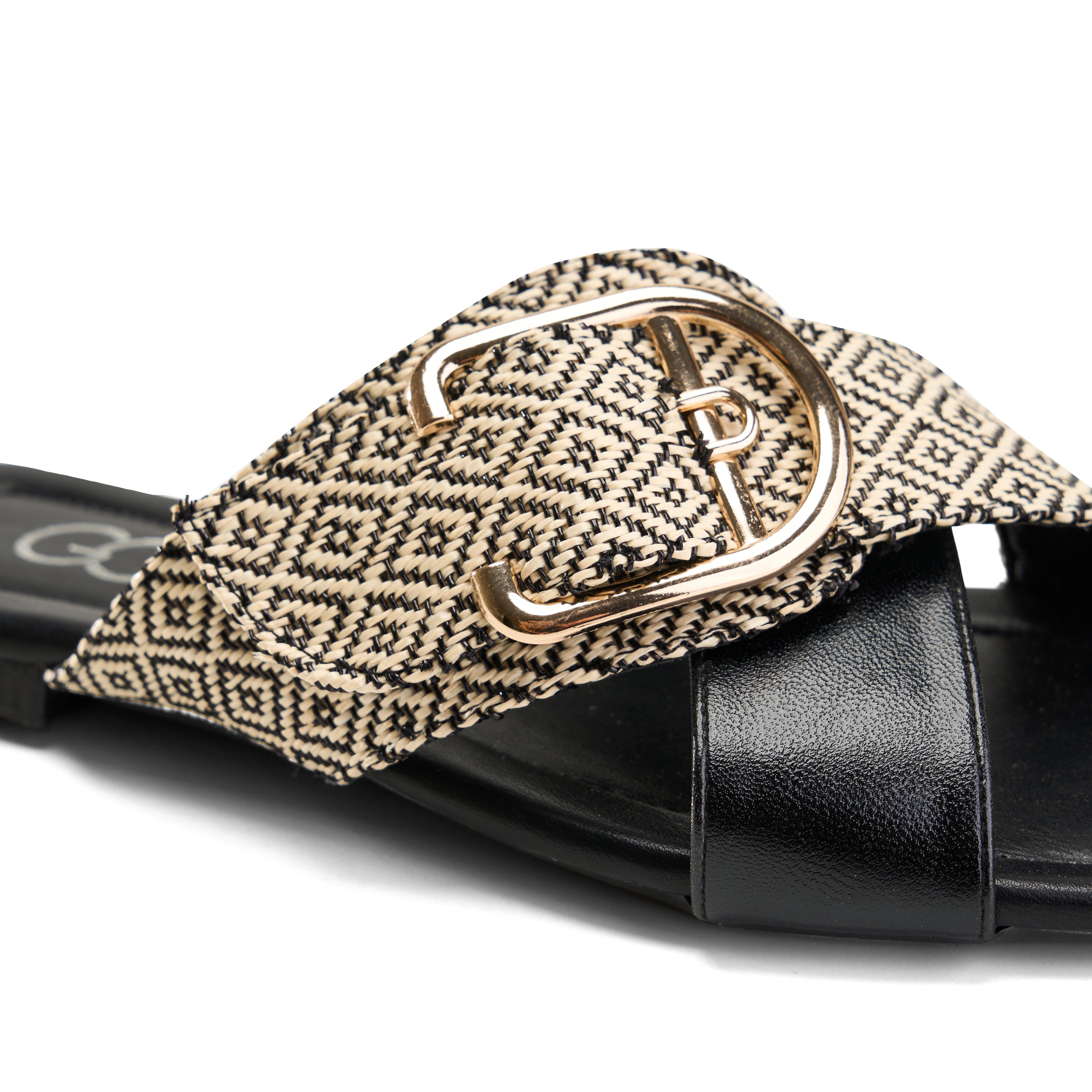 Textured Raw Edge Flatform - Black
