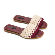Handwoven Toe-Loop Slipper - Maroon