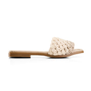 Handwoven Toe-Loop Slipper - Beige