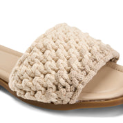 Handwoven Toe-Loop Slipper - Beige