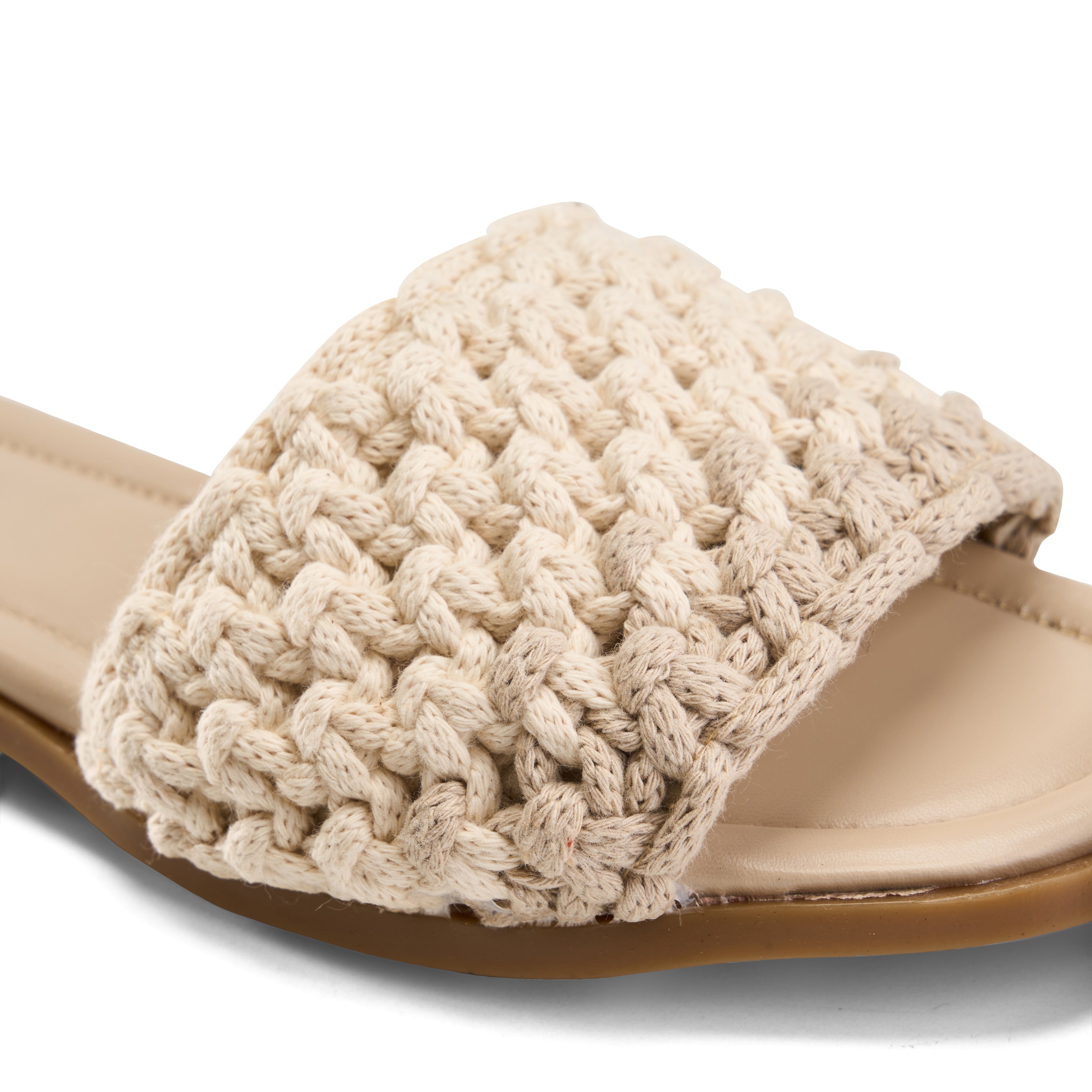 Handwoven Toe-Loop Slipper - Beige